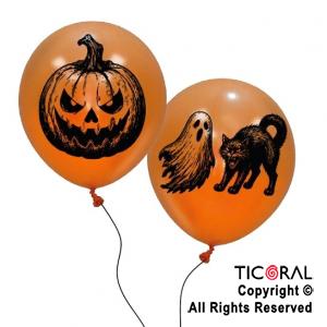 HALLOWEEN GLOBOS 12 PULG PREMIUM CRIATURAS DE TERROR X 6 UNIDADES